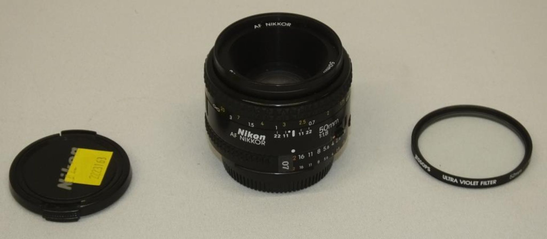 Nikon AF Nikkor 50mm - 1:1.8 Lens - Serial No. 4289696 with Jessops Ultra Violet 52mm Filter