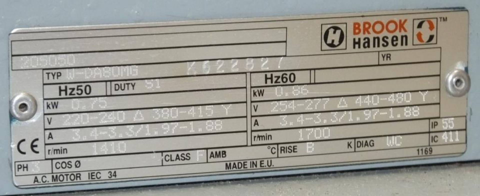 Conect CB1 Bandfacer System - M/C No. C1053 - 400v - 0.55kW - 3 phase - 50Hz - 1.3 max amp - Image 6 of 8