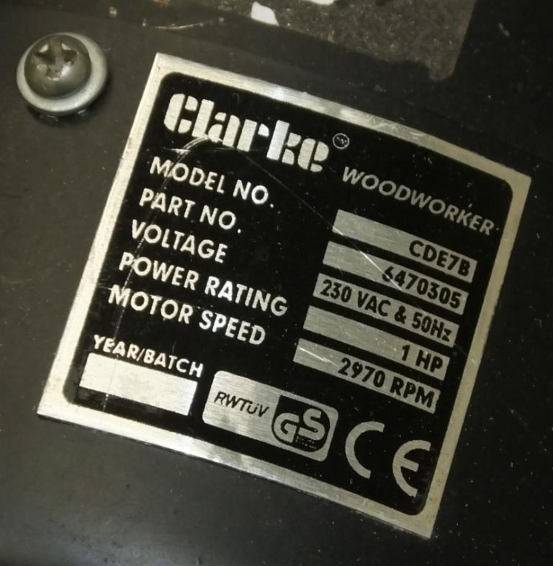 Clarke woodworker extraction system - CDE7B - 230 VAC - 50hz - 1hp - motor speed 2970 RPM - Image 4 of 6