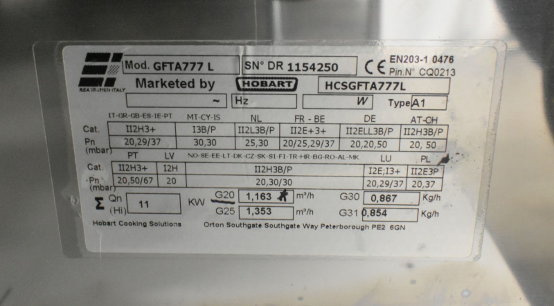 Hobart Double Gas Griddle on Open Cupboard - Model HCSGFTA777L - Image 6 of 6