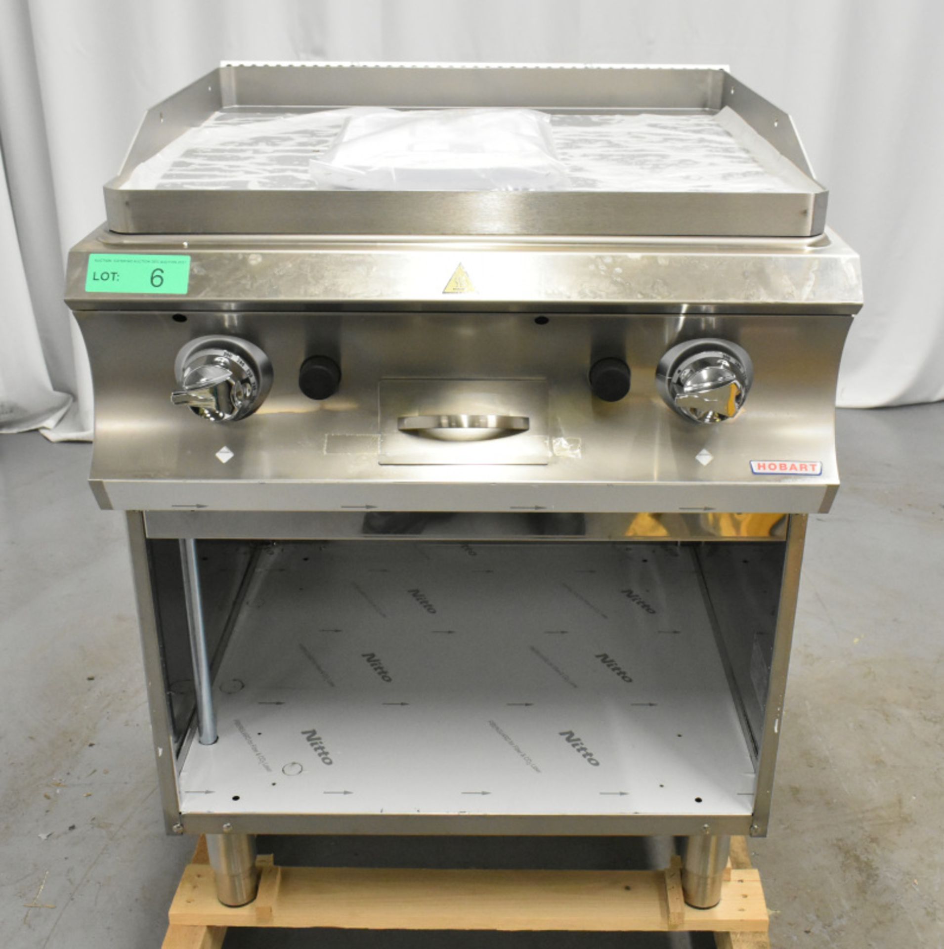 Hobart Double Gas Griddle on Open Cupboard - Model HCSGFTA777L