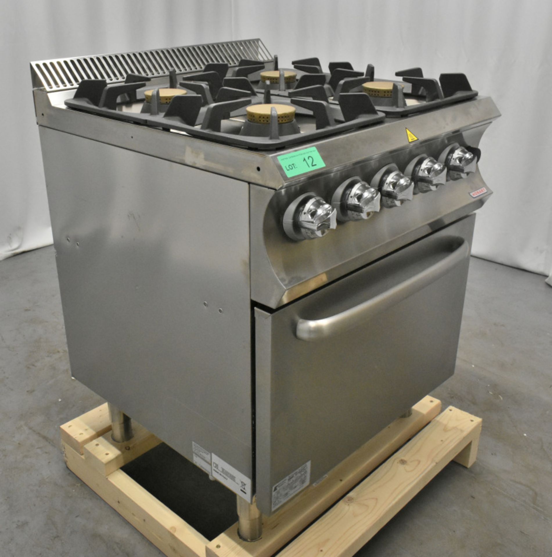 Hobart Gas Oven with 4 Burner top on Open Cupboard - Model HCSG4F77XL - Image 7 of 7