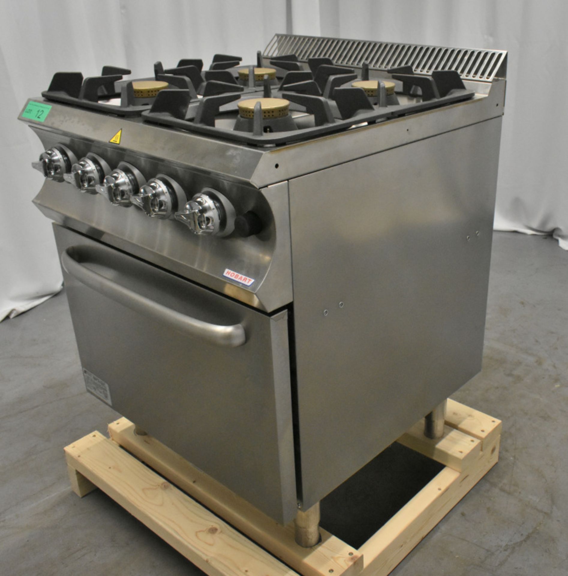 Hobart Gas Oven with 4 Burner top on Open Cupboard - Model HCSG4F77XL - Image 5 of 7