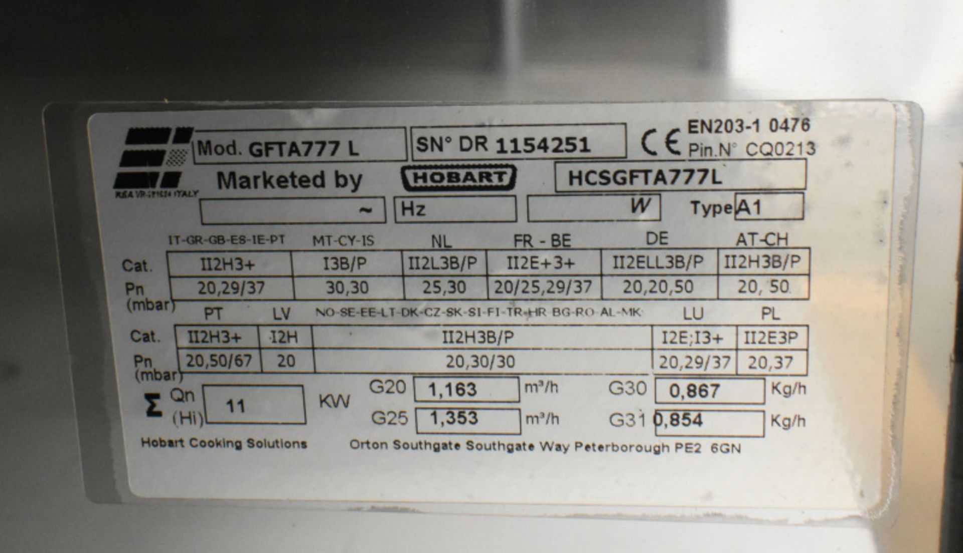 Hobart Double Gas Griddle on Open Cupboard - Model HCSGFTA777L - Image 6 of 7