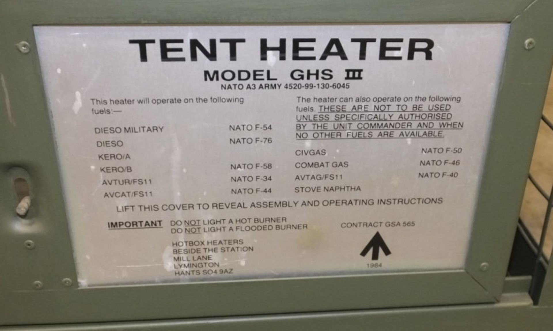 HotBox Heaters Tent Heater GHS III - NSN 4520-99-130-6045 Output - 5-15kW, Ex-MOD specific - Image 8 of 11