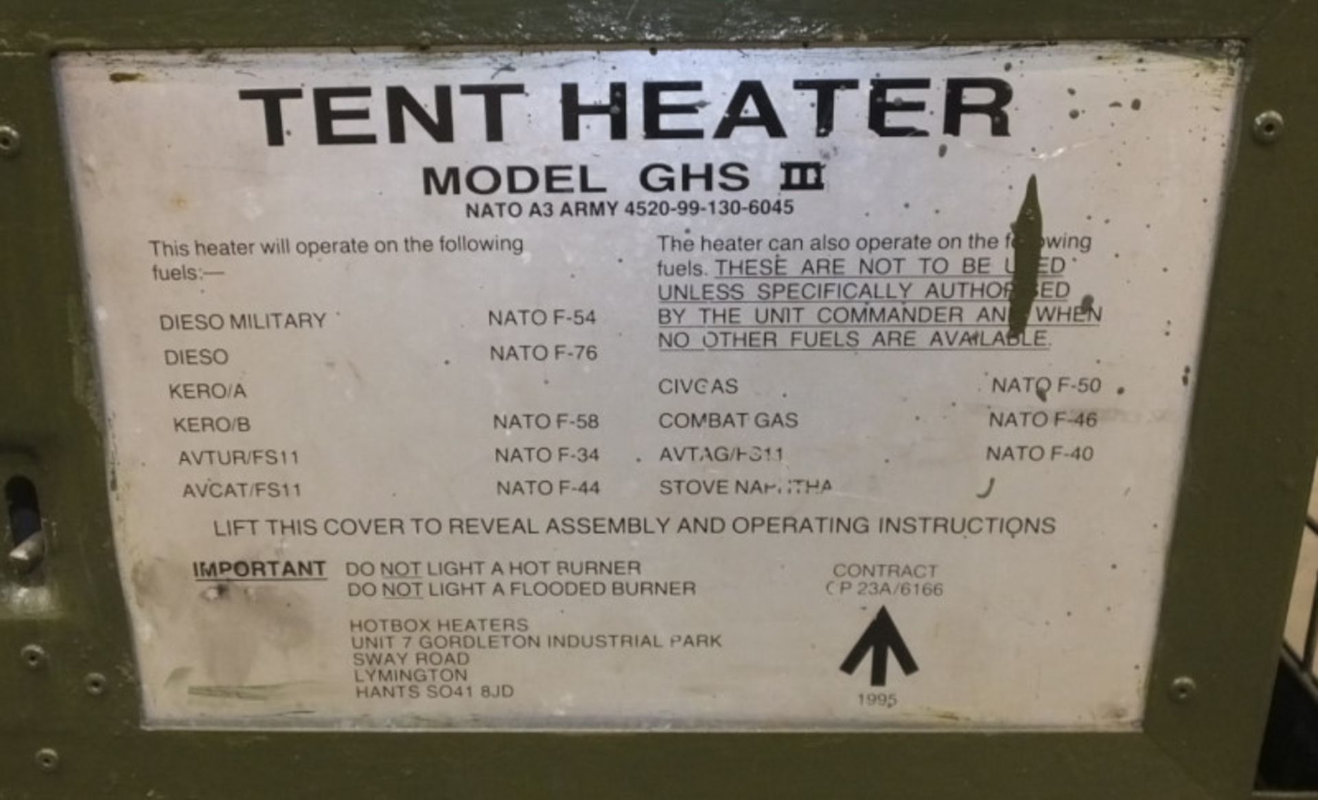 HotBox Heaters Tent Heater GHS III - NSN 4520-99-130-6045 Output - 5-15kW, Ex-MOD specific - Image 11 of 11