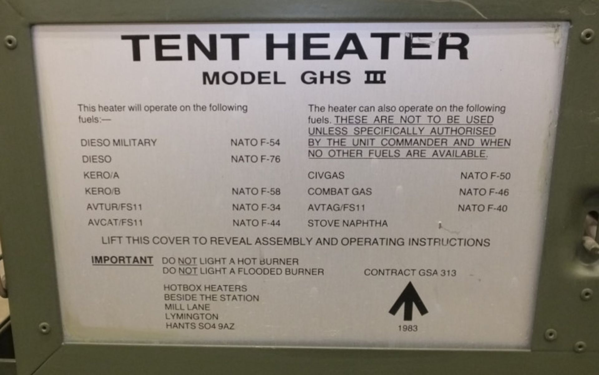 HotBox Heaters Tent Heater GHS III - NSN 4520-99-130-6045 Output - 5-15kW, Ex-MOD specific - Image 9 of 12