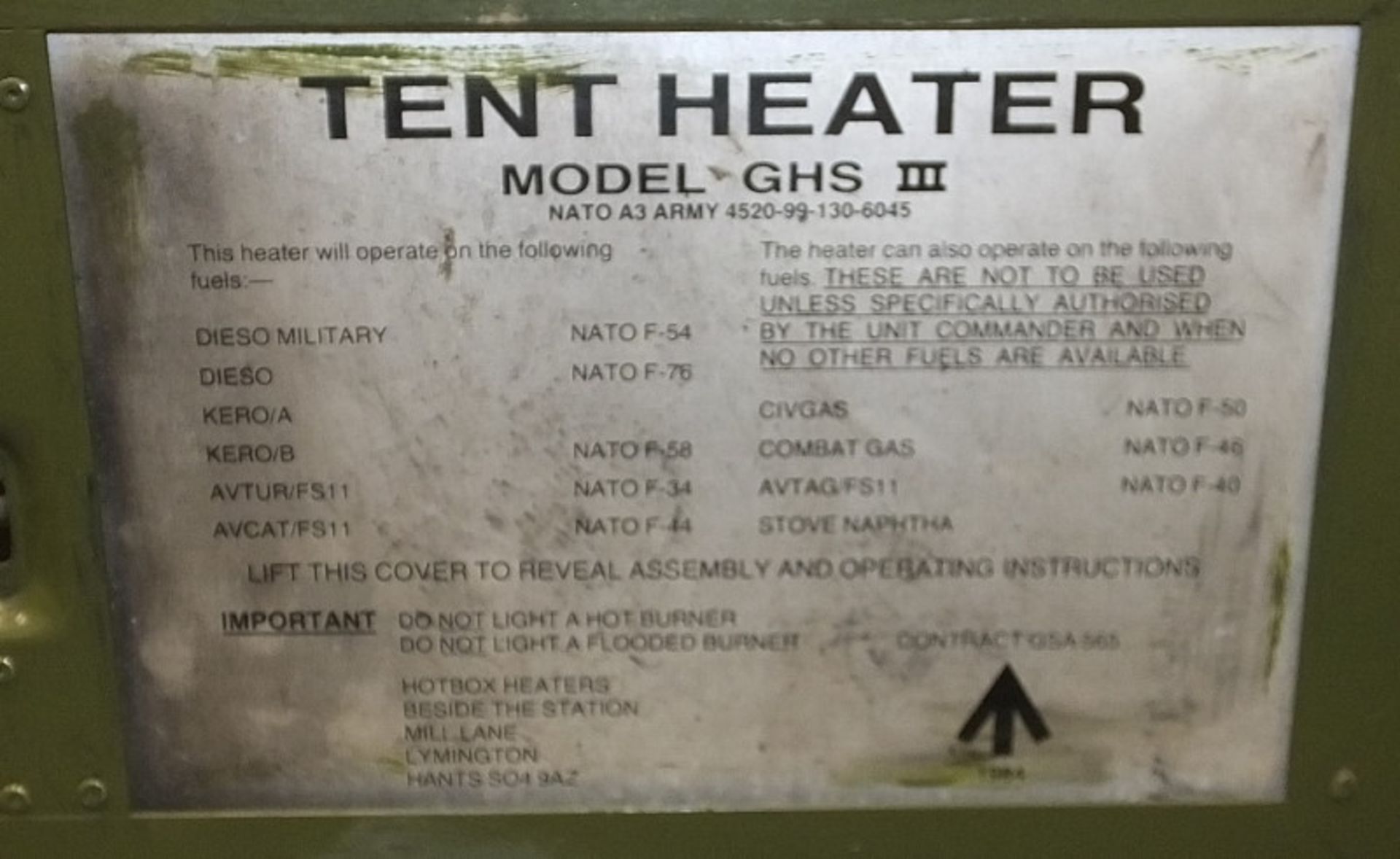 HotBox Heaters Tent Heater GHS III - NSN 4520-99-130-6045 Output - 5-15kW, Ex-MOD specific - Image 8 of 11