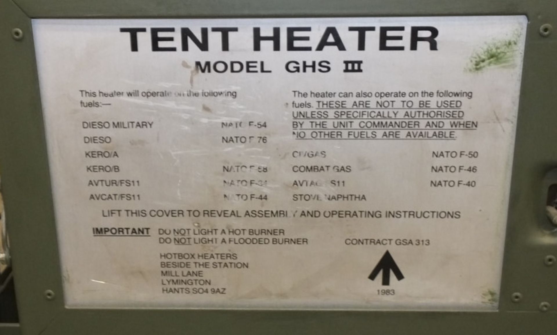 HotBox Heaters Tent Heater GHS III - NSN 4520-99-130-6045 Output - 5-15kW, Ex-MOD specific - Image 9 of 12