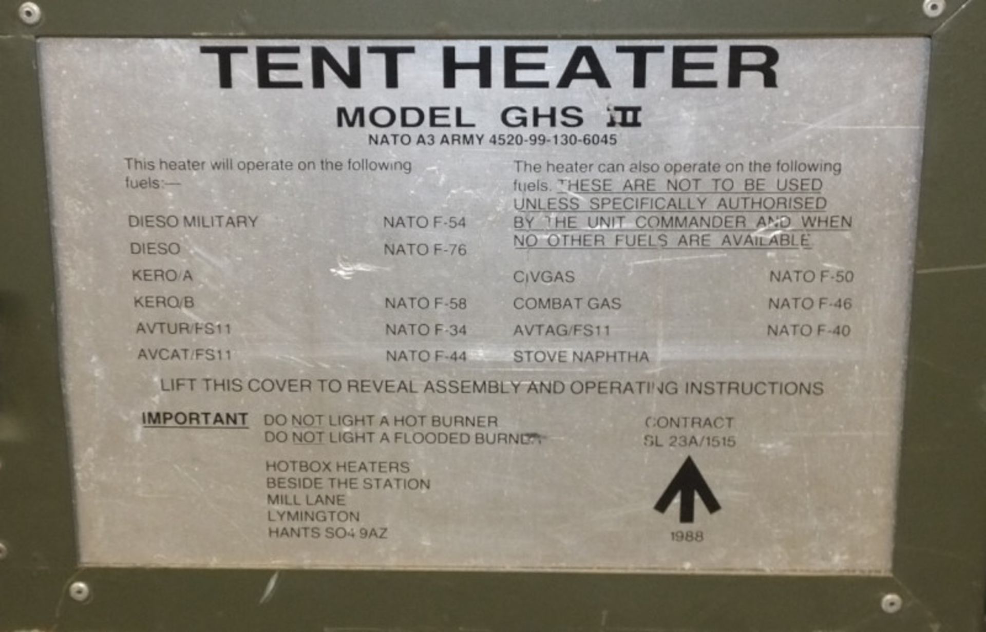 HotBox Heaters Tent Heater GHS III - NSN 4520-99-130-6045 Output - 5-15kW, Ex-MOD specific - Image 8 of 11