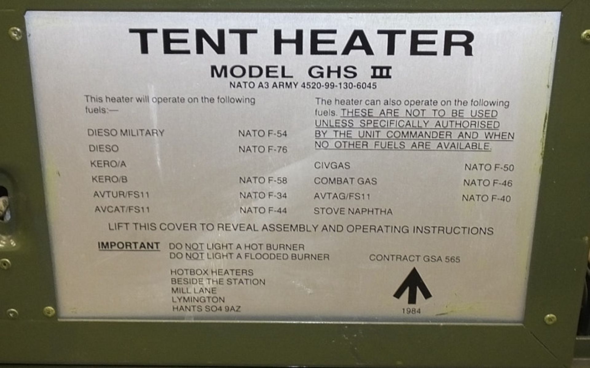 HotBox Heaters Tent Heater GHS III - NSN 4520-99-130-6045 Output - 5-15kW, Ex-MOD specific - Image 7 of 10