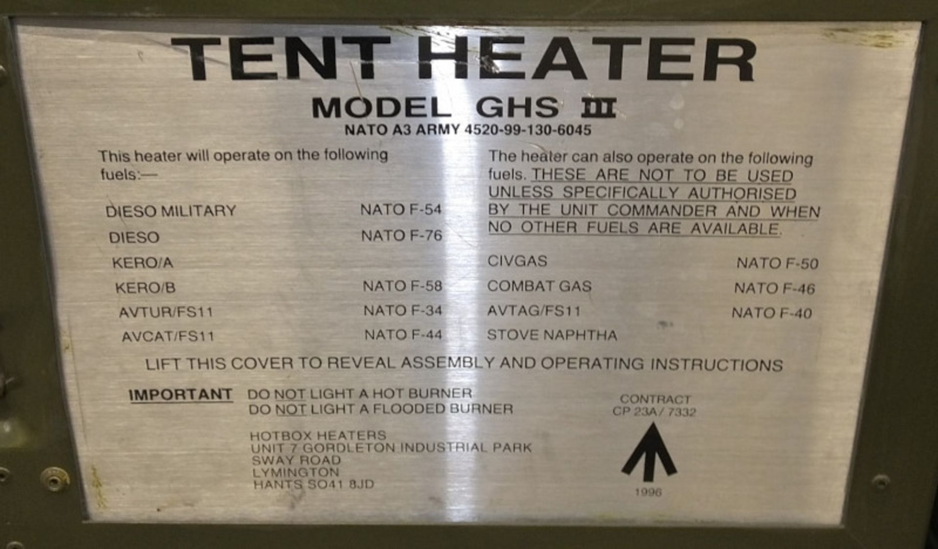 HotBox Heaters Tent Heater GHS III - NSN 4520-99-130-6045 Output - 5-15kW, Ex-MOD specific - Image 7 of 10