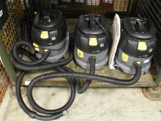 3 x Karcher Proffesional T 9/1 Bp Hoovers with 1 charger