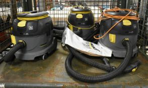 3 x Karcher Proffesional T 9/1 Bp Hoovers with 1 charger