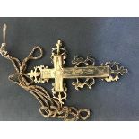 An early silver crucifix pendant on chain