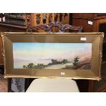 Giaretta Jullious, Sunset on Lake Maggiore, watercolour, signed lower right, in moulded gilt frame