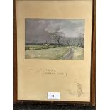 Lionel Edwards, three coloured hunting prints with titled mounts and oak frames (each exterior frame