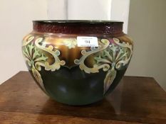 A Franz Anton Bonn, Germany, Art Nouveau style decorated jardiniere (h.21cm)