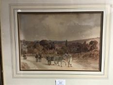 19thc.20thc. School, Suffolk Downs, watercolour (22cm x 31cm)