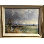 David Howell RSMA (British b.1939), West Sedgemarsh, Somerset, oil on board, signed lower left,