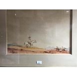 Marine Desmond (South African 1908-1993), a pair of watercolours, each showing Figures on Horseback,