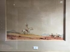 Marine Desmond (South African 1908-1993), a pair of watercolours, each showing Figures on Horseback,