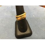 Two 22ct gold wedding bands (O/P and P/R) (9.1g)