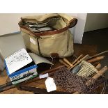 A mixed lot of fishing equipment including two Shakespeare Spin Masters (boxed), various cast