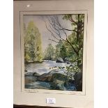 T.H. Urquhart (Scottish 20thc.), River Feugh, Deeside, watercolour, signed and titled to mount (31cm