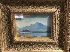 W.D. Macleod, 20thc Scottish School, Ben Lomond from Loch Lomond, oil on board, in moulded gilt