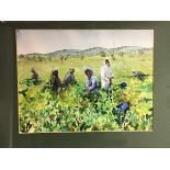 John Chisholm (British b.1917), the Grape Pickers, watercolour, signed (23cm x 31cm)