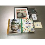 Bowling the Jack, print, featuring Danny Kay, two Emma Bridgewater books, two pewter photograph