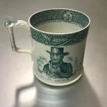 A Kent large china mug, with transfer printed decoration depicting John Bright Esq. MP and Richard