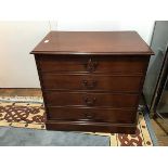 A mahogany office filing cabinet in the form of a Georgian chest of drawers, with two deep filing