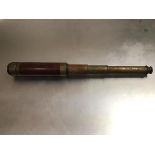 19thc. Roland of London, a day and night three draw telescope, with mahogany brass mounted outer