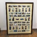 Railwaymania, a framed set of fifty cigarette cards in double sided frame, Railway Equipment