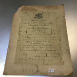The Board of Examiners Dental Surgery of the Royal College of Surgeons, England scroll, awarded to