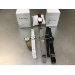 Six Skagen of Denmark wristwatches with paste set bevels, Sports style watches, dress watches