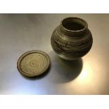 Possibly Scottish Pottery, a baluster vase, stamped verso, R.A. 1A. (h.21cm x d.22cm), with small