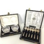 A set of six Birmingham silver Art Deco style coffee spoons, retailed by R.L Christie, Bank