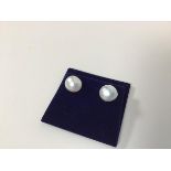 A pair of large baroque freshwater pearl stud earrings, on sterling silver posts (each pearl: 1cm