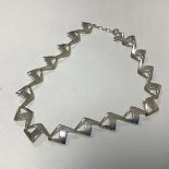 N.E. From, Danish, a silver abstract joint link necklace, approximately 41cm total length (33.9g)