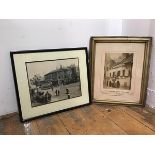 A photograph of the Foot of Leith Walk, 1898 (22cm x 27cm) and a photograph of an Ancient Tavern and