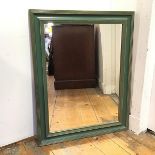 A modern mirror with a gilt frame, with a reeded outer and inner border (frame: 72cm x 57cm)