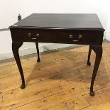 A neat mahogany side table in the George III style, the rectangular top with moulded edge above a