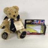 A Concorde Celebration bear made for Compton & Woodhouse by Herman Spielwaren in collaboration