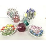 A set of four Highland Fine bone china with stylised enamelled seasons, including Spring, Autumn,