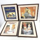 A set of four reproduction Tenants Lager advertisments all framed and glazed (each: 29cm x 19cm)