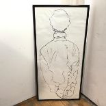 Dylan Simon, Portrait of a Man from Rear, ink on paper, signed bottom right (90cm x 42cm)