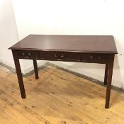 A modern mahogany side table in the George III style, the rectangular top with moulded edge over